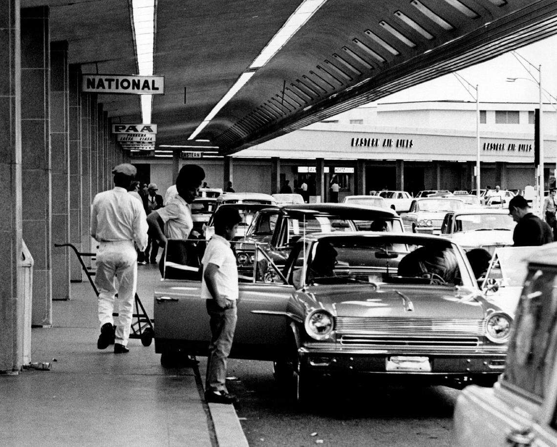 Crowds at Miami International Airport in the 1960s.