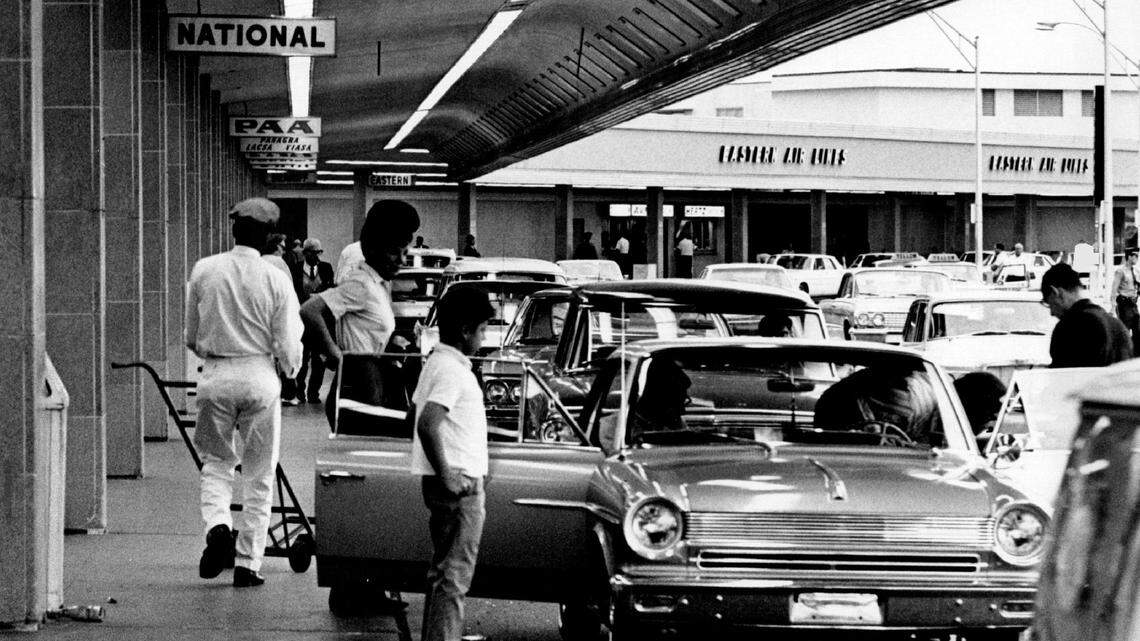 Crowds at Miami International Airport in the 1960s.
