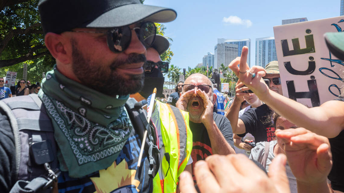What was a Proud Boys leader doing at a Miami anti-Trump rally? Take a look