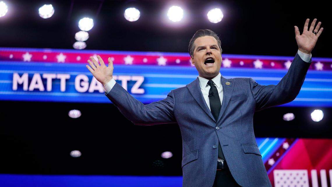 Congressman Matt Gaetz, R-Fla., during the Conservative Political Action Conference in Maryland on March 3, 2023.