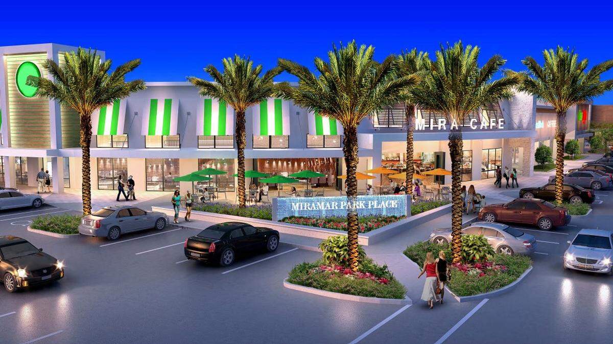 A rendition to the entrance of Miramar Park Place