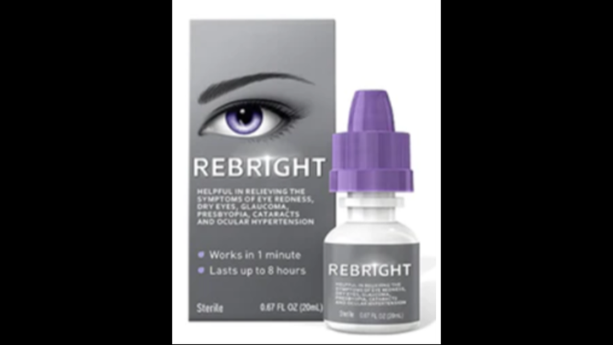 The packaging for Rebright eye drops looks similar to that of Bausch & Lomb’s Lumify eye drops. But, unlike some products in lookalike packaging, this isn’t just a generic knockoff, the FDA says.