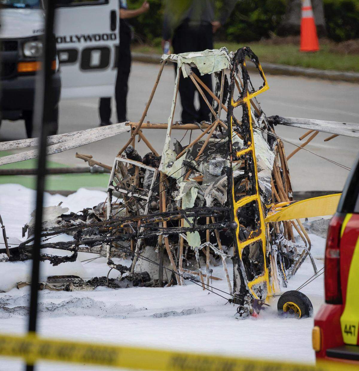 One person onboard a single-engine plane died after the aircraft crashed and burned in Hollywood, Florida on May 17, 2023, according to authorities.