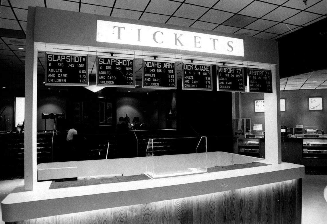 The movie ticket booth at the Omni multiplex.