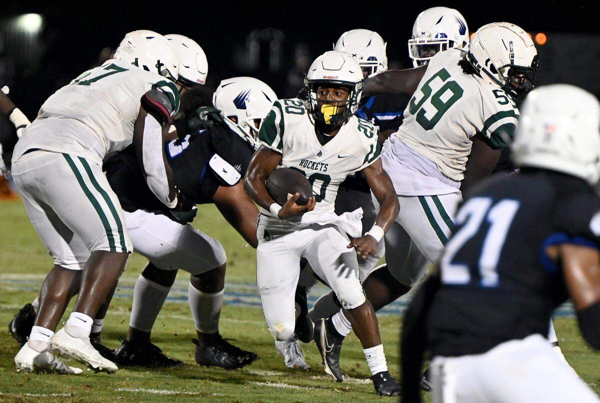 Miami Central High School take on IMG Academy in a Friday night football matchup, Bradenton ,Friday, Feb. 28, 2020.(Photo/Chris Tilley)