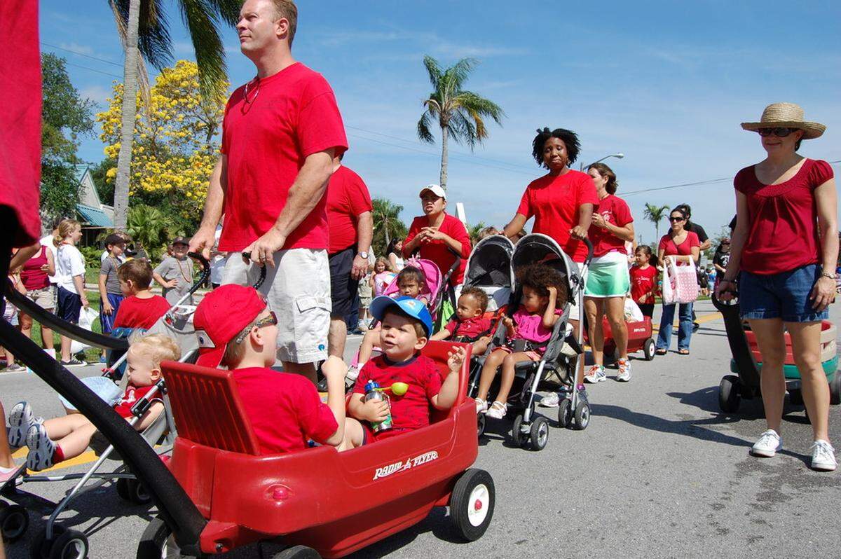 Wagons like these at a 2010 Cooper City 51st annual Founders Day parade will not be permitted at any of Disney’s parks starting May 1, 2019. They were already forbidden but the company will not strictly enforce its no wagons rule.