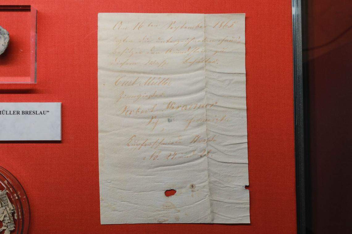 A letter signed by three neighbors from 1865 was found inside.