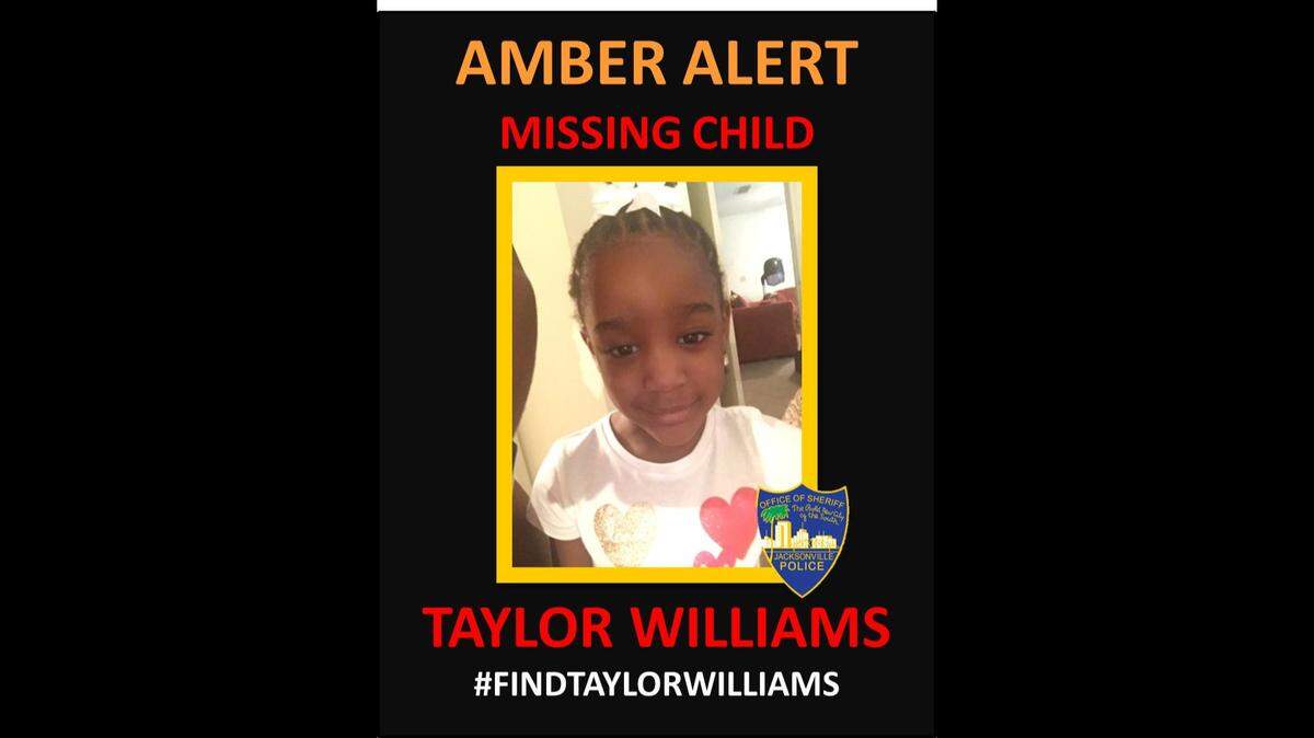 5-year-old Taylor Rose Williams has been reported missing since Wednesday, November 6. Her mother, Brianna Williams, has not cooperated with the Jacksonville Sheriff’s Office, Sheriff Mike Williams said. Williams is now a person of interest in her daughter’s disappearance.