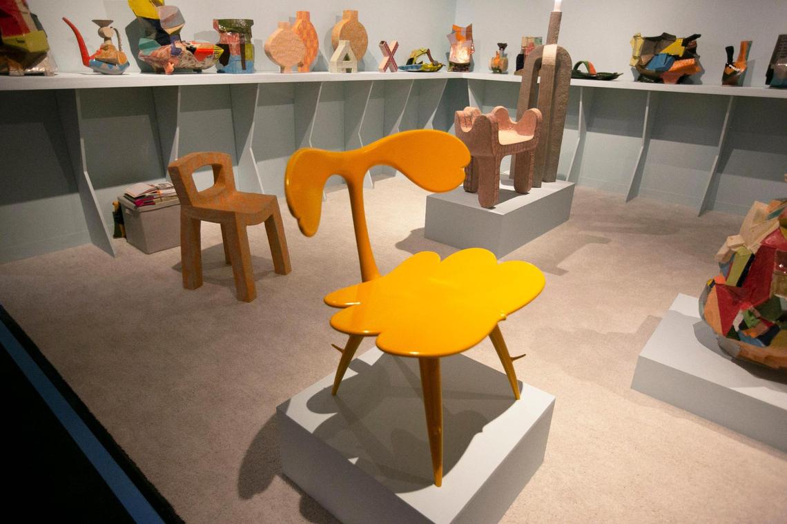 A Yellow Butterfly Chair by Korean artist Minkyu Lee.
