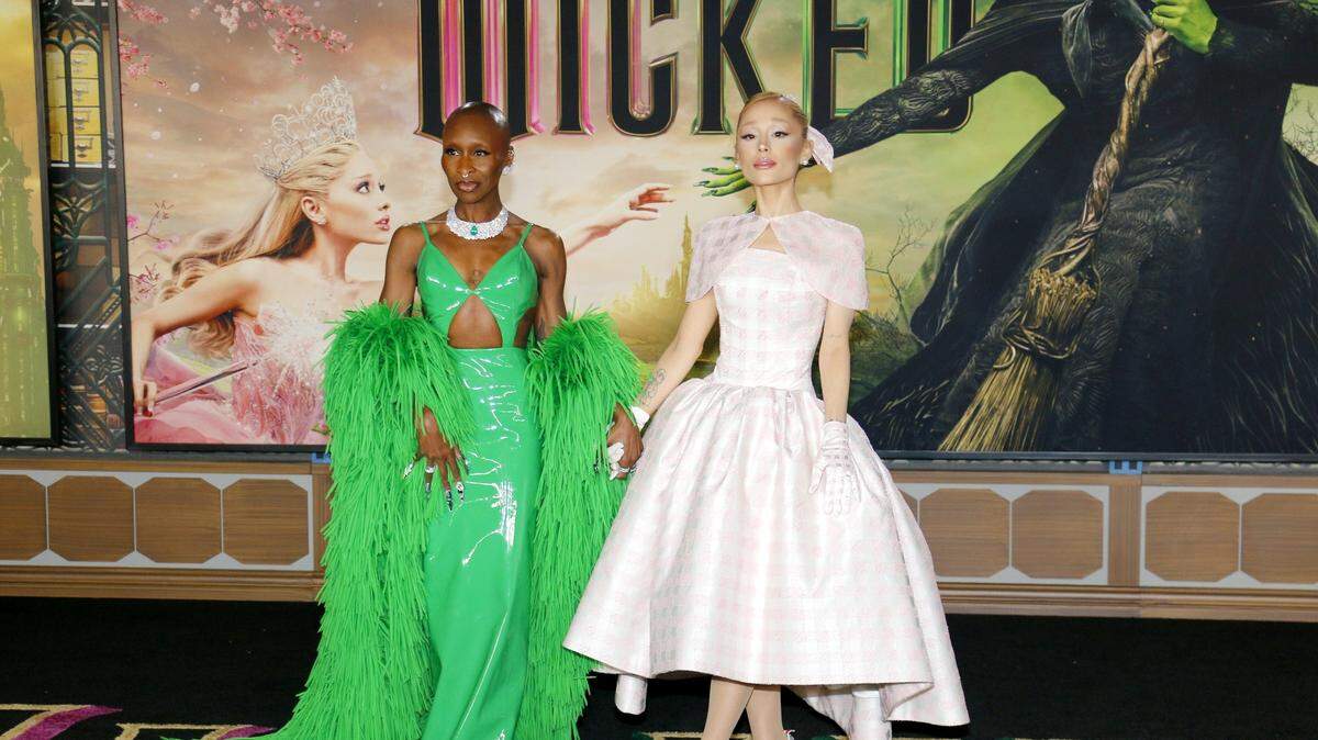 Ariana Grande and Cynthia Erivo at the “Wicked” premiere.