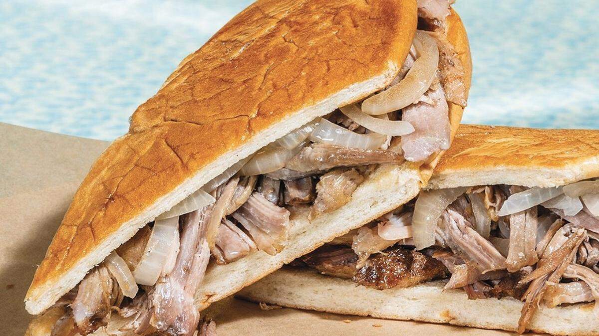 Pan con Lechón (Mojo Roast Pork) at Pollo Tropical. The Miami-based fast food chain recently launched a new line of pressed sandwiches. 