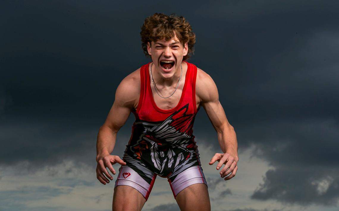 Broward Wrestler of the Year Nicholas Yancey, from Cardinal Gibbons High School, is photographed at Brian Piccolo Park in Hollywood, Florida on Wednesday, March 16, 2022.