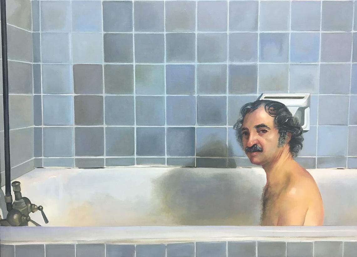 A vintage portrait of Charlie Cinnamon by Coconut Grove artist Ronni Bogaev, part of the collection featured in the exhibit 'Charlie Cinnamon: Legendary Press Agent.'