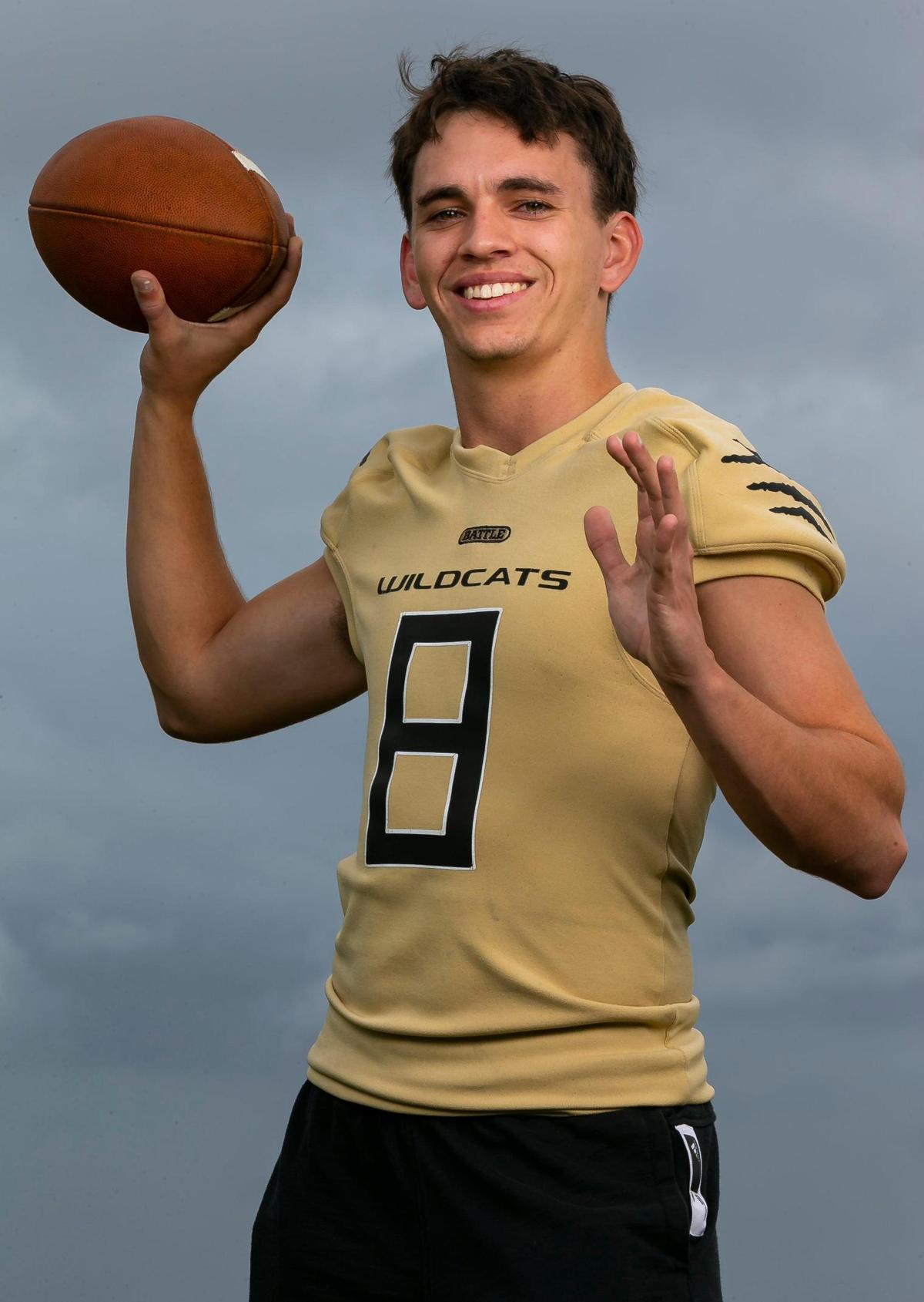 Broward Football Big School Offensive Player of the Year Collin Hurst, from Western High School, is photographed at Brian Piccolo Park in Hollywood, Florida on Tuesday, January 11, 2022.