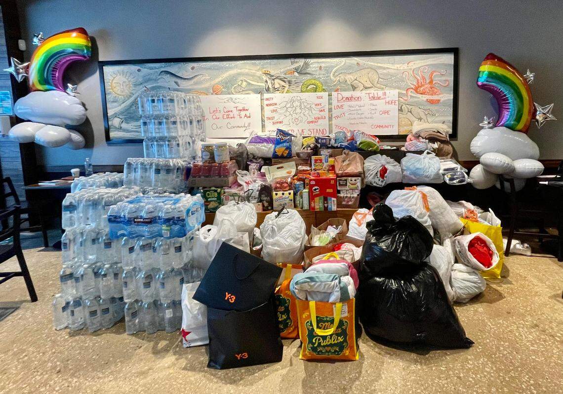 Starbucks in Surfside, at 9560 Harding Ave., began collecting goods in hours after the tragedy. By June 28, the manager said they had an overload of supplies.