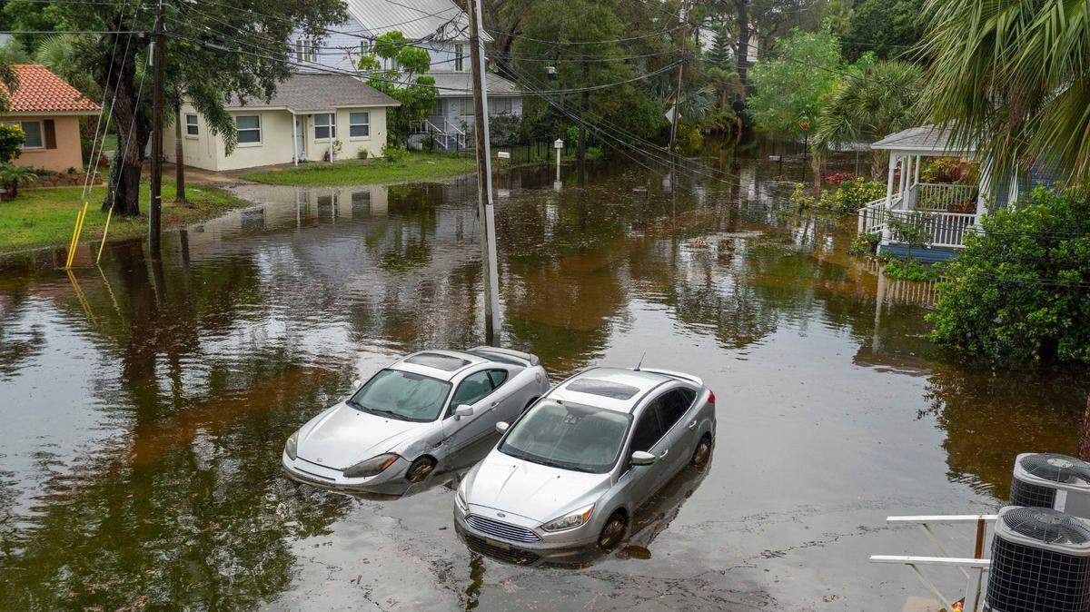 Floodwaters from Hurricane Idalia in Tarpon Springs, Florida on August 30, 2023.