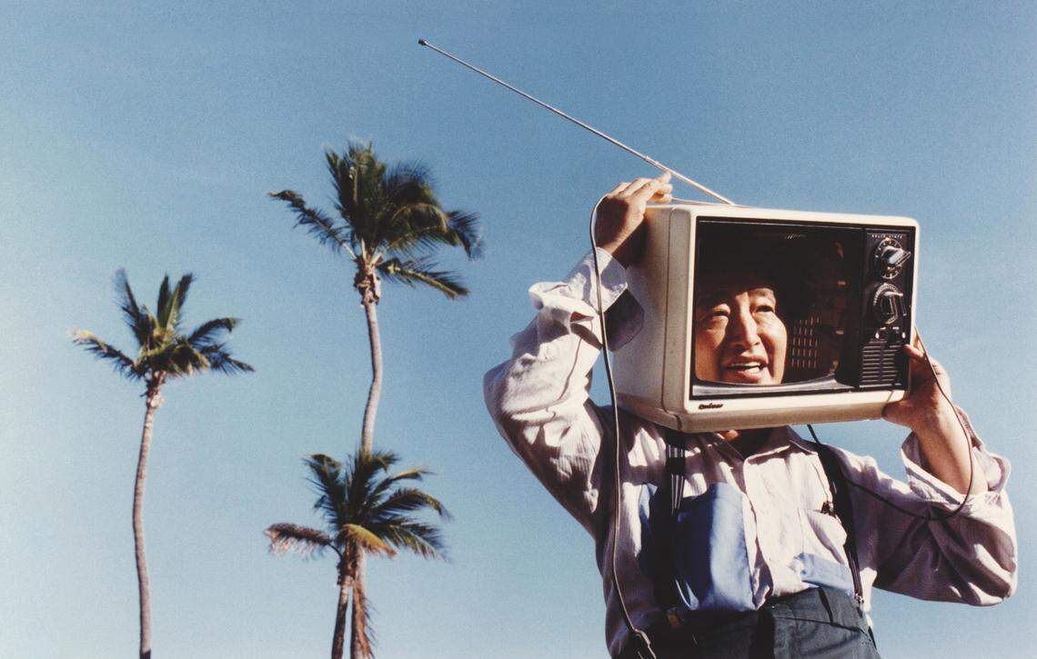 Nam June Paik in Miami Beach, 1990.