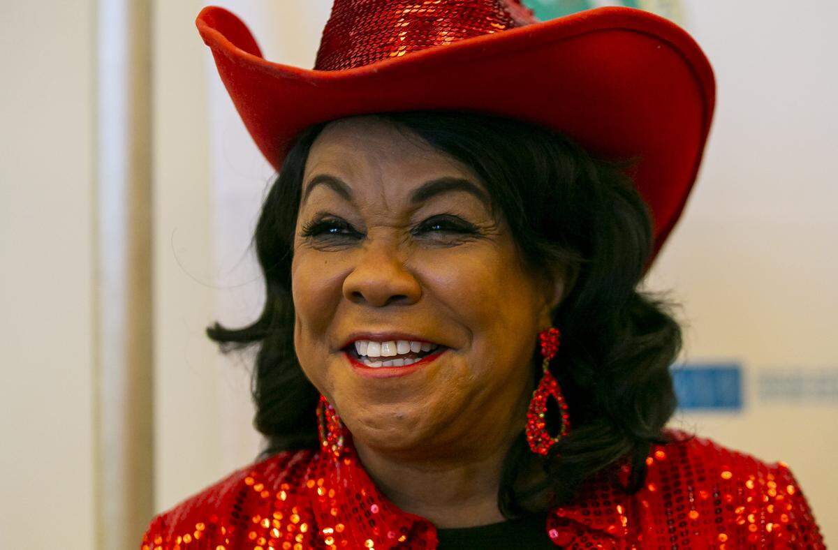 Rep. Frederica Wilson, D-Fla., attends the Women’s Impact Luncheon at the Hard Rock Stadium in Miami Gardens, Florida on Friday, March 11, 2022.