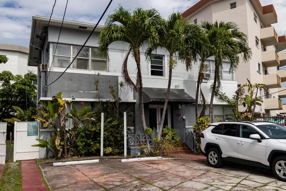 Darnell Rhodes, an unemployed former hotel office worker, is facing eviction from a one-bedroom apartment in this Miami Beach building.