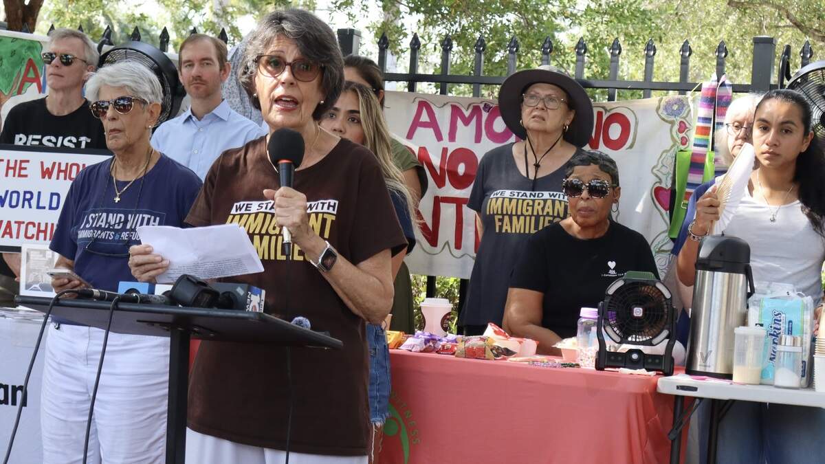 Immigrant-rights advocates, faith leaders and community organizers gathered Wednesday, July 1, 2026, demanding more oversight of the ICE field office in Miramar.
