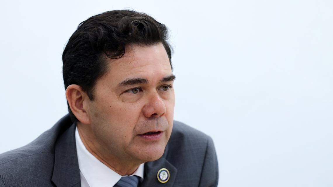 Mayoral candidate Ken Russell is photographed during an interview by the Miami Herald Editorial Board on Wednesday, October 8, 2025, in Miami, Florida.