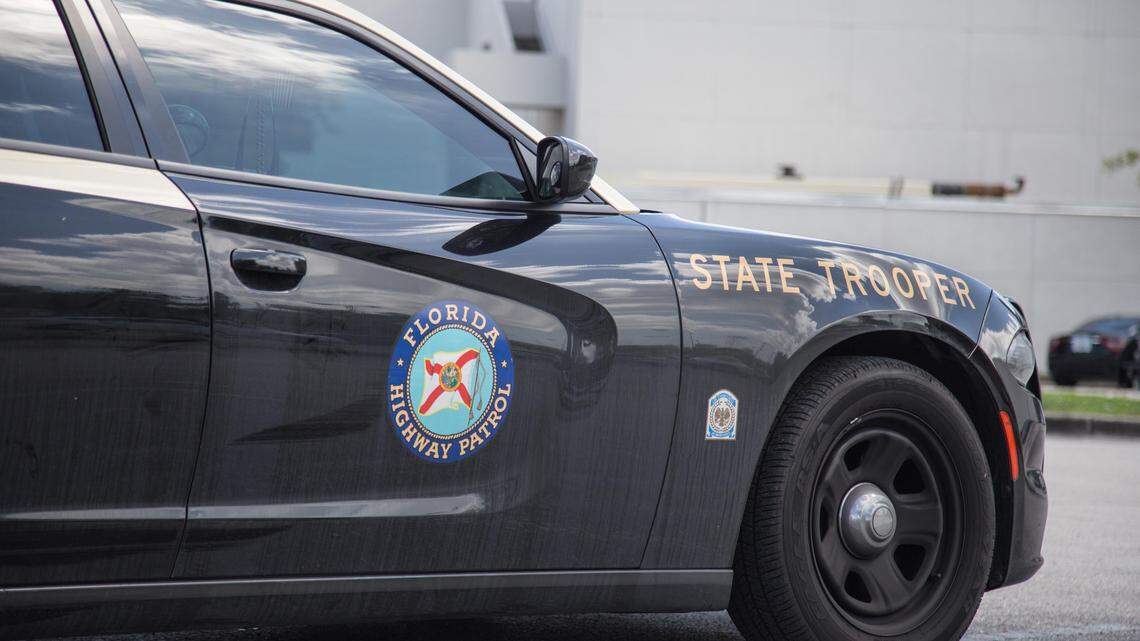 Florida Highway Patrol car parked outside Dade County Courthouse on Monday, June 4, 2018.