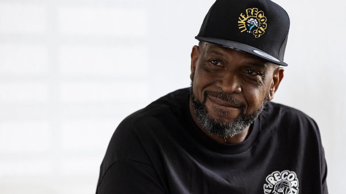 American Rapper Luther Campbell, also known as Uncle Luke, reacts during an interview at his home on Friday, Sept. 1, 2023, in Miramar, Fla.