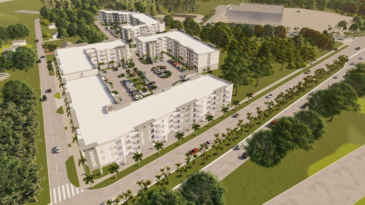 A rendering of Madison Point, which will deliver 263 affordable housing units to Naranja.
