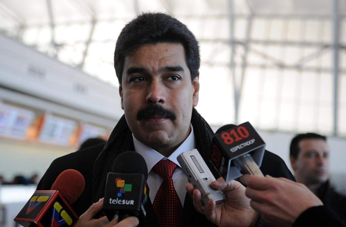 Venezuela's Foreign Affairs Minister Nicolas Maduro answers questions in 2010.