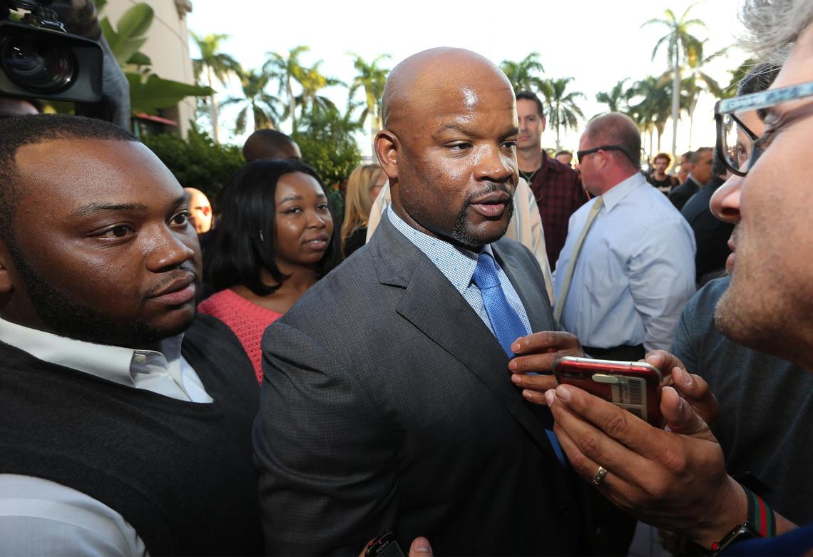 Newly appointed Broward Sheriff Gregory Tony meets with the media after BSO as BSO Sheriff Scott Israel is suspended on Friday, January 11, 2019.