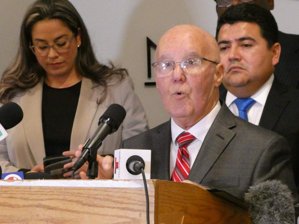 Former Cuban political prisoner Luis Zúñiga speaks during a Doral news conference hosted by U.S. Sen. Rick Scott on Monday, June 12, 2023.