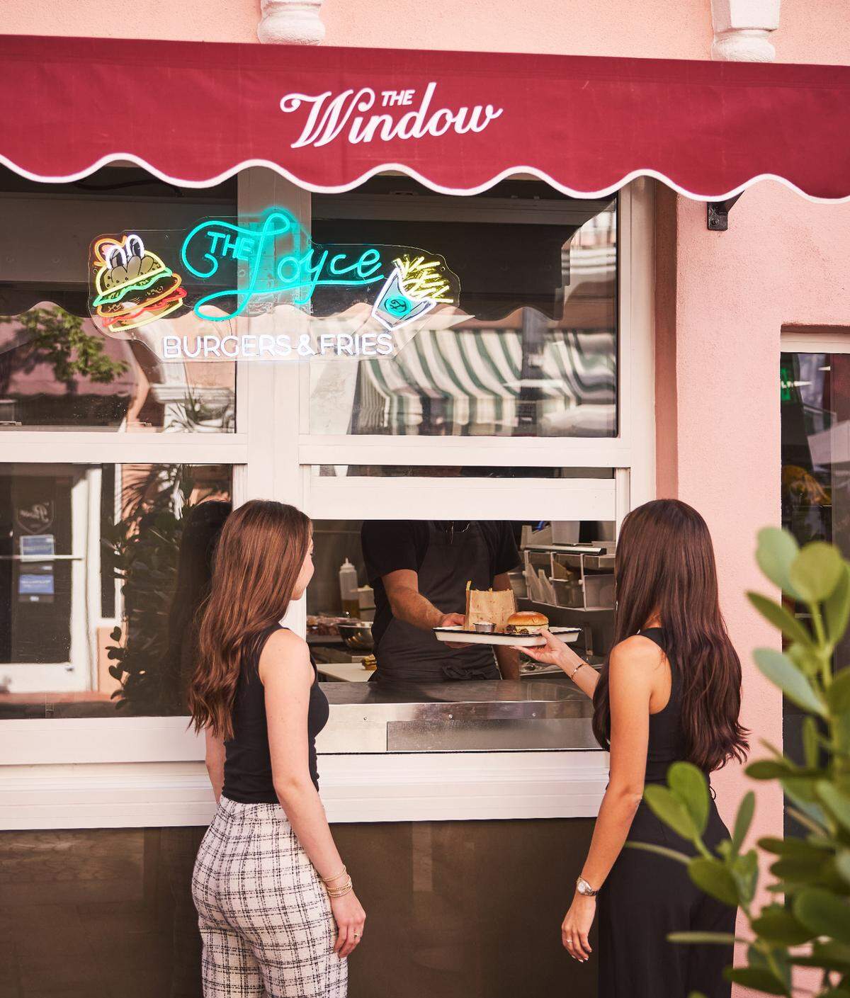 The Window at The Joyce, which opened in December, offers casual fare like burgers, chicken and fish sandwiches and milkshakes.