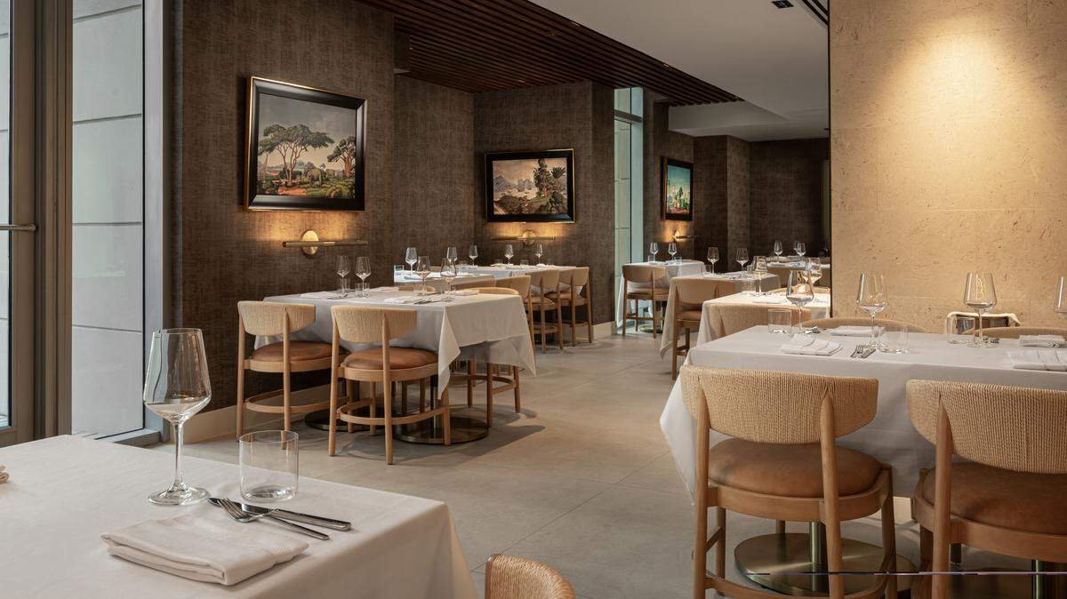 The dining room at Ockap Caviar & Cuisine in Brickell, which serves caviar with every dish.