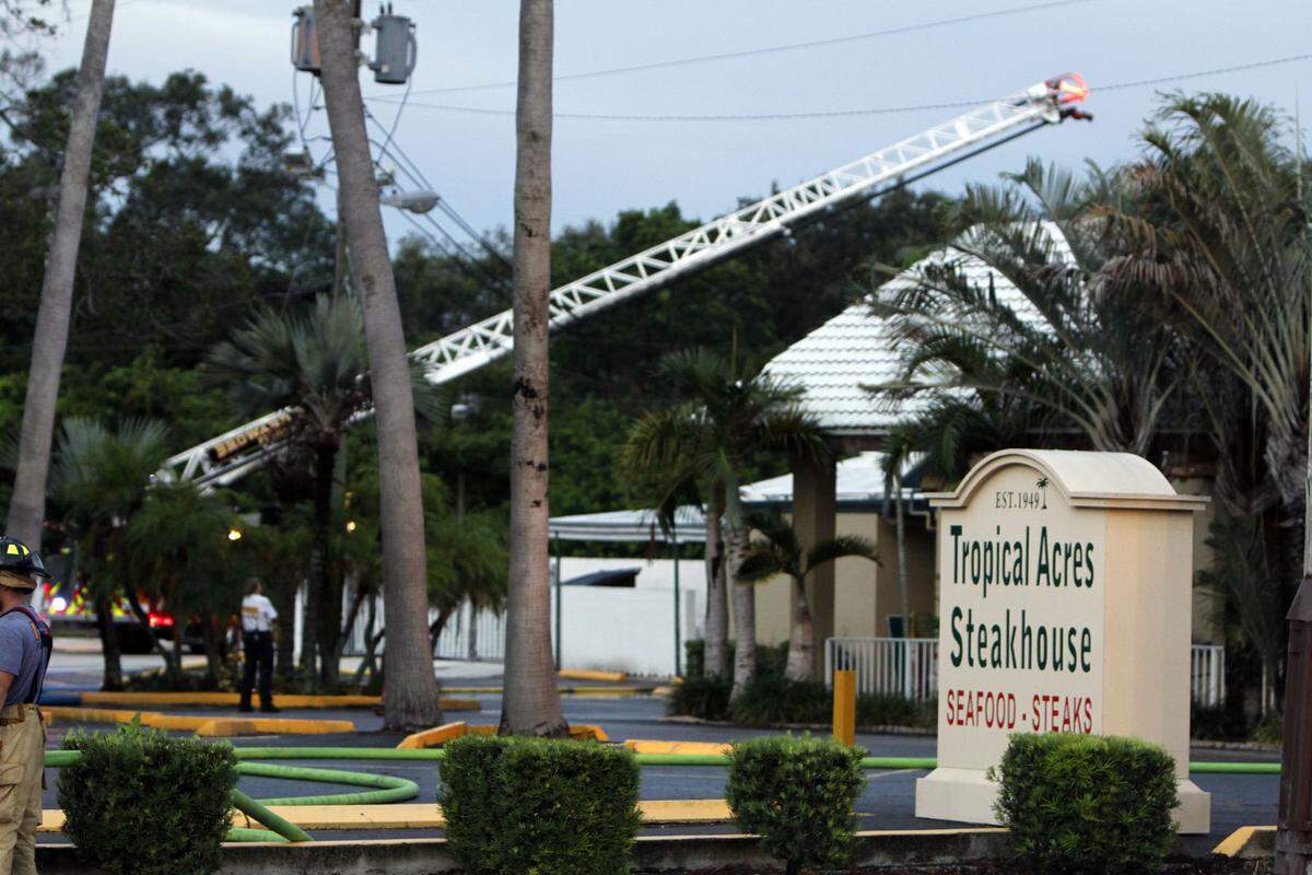 Tropical Acres, Broward’s oldest steakhouse and seafood restaurant was damaged by fire in 2011.