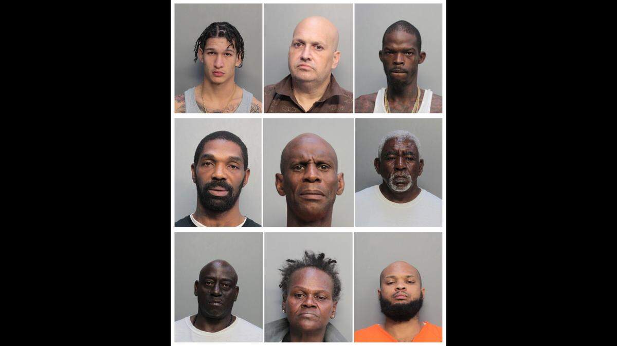 From left, top row: Carlos Coronado, Chris Campbell and Raymond Burgess; middle row: Tinnell Irving, Thomas Edwards and Leartis Hankerson; bottom row: Roderick Woodbury, Patricia Mack and Stephan JeanLouis