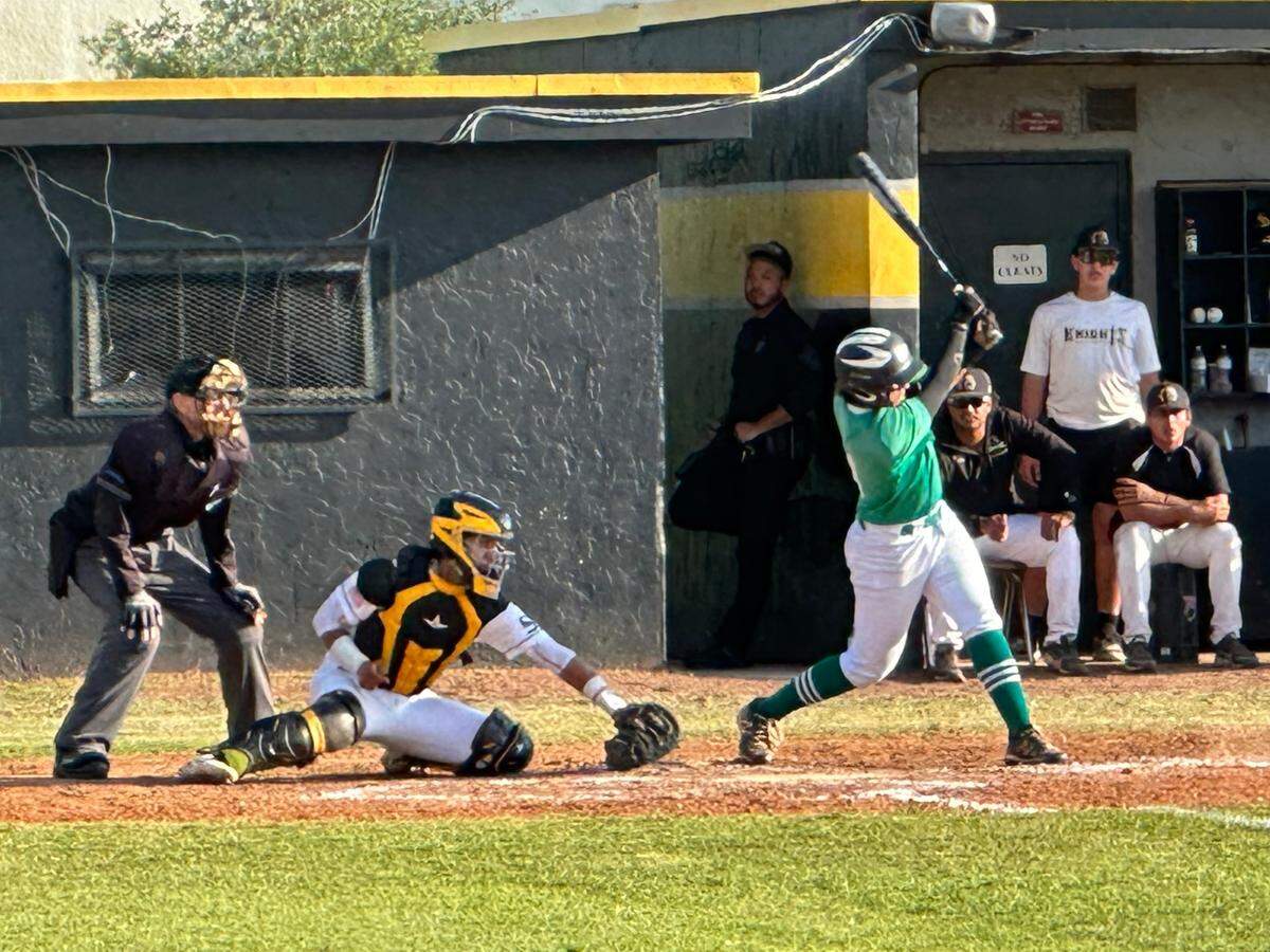 St. Brendan’s Lucas Fernandez takes a swing during Friday’s Region 4-4A semifinal against Miami Sunset. Fernandez had a bases clearing double in the fourth inning.