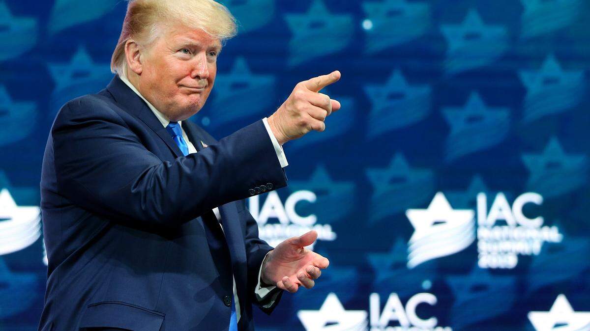 U.S. President Donald Trump at the Israeli-American Council Summit at The Diplomat Beach Resort, on December 7, 2019.