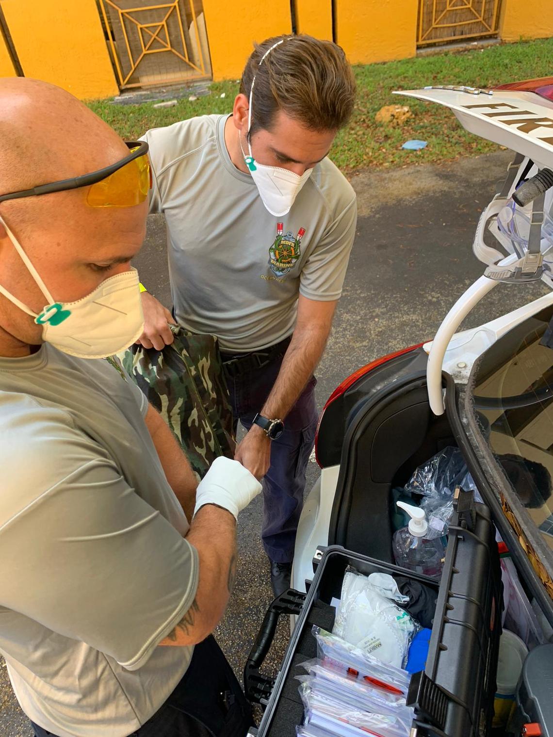 Miami-Dade Ocean Rescue lifeguards have been performing coronavirus swab tests at the homes of special-needs residents while beaches have been closed.