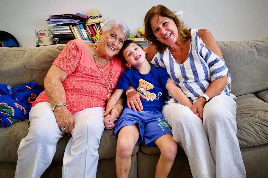Elena Chavez, left, and Elena Blasser with their beloved great grandson/grandson, John Rodriguez.