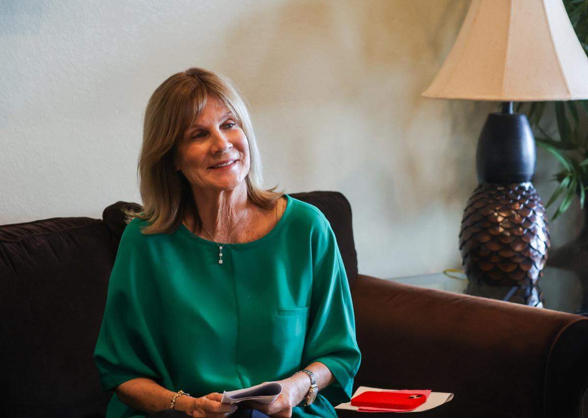 Carol Whitmore as she addresses a group of Republican women to talk about their support for Amendment 4 on Aug. 27, 2024, in Bradenton.