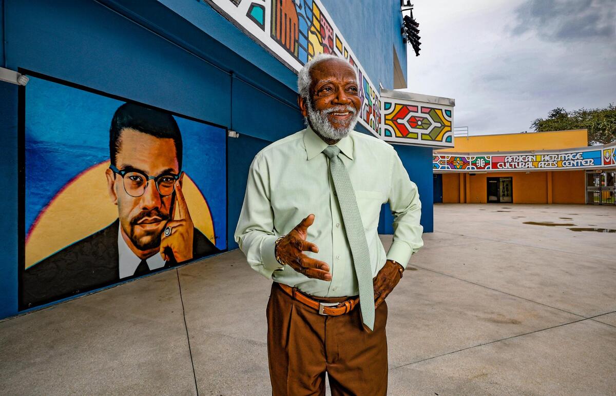 Marshall Davis is celebrating 40 years as director of the African Heritage Cultural Arts Center in Miami, Florida on Friday, December 15, 2023.
