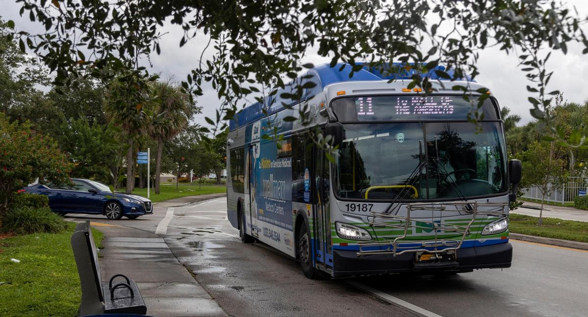The Number 11 bus rolls along NW 79th Avenue on Friday, October 1, 2021.