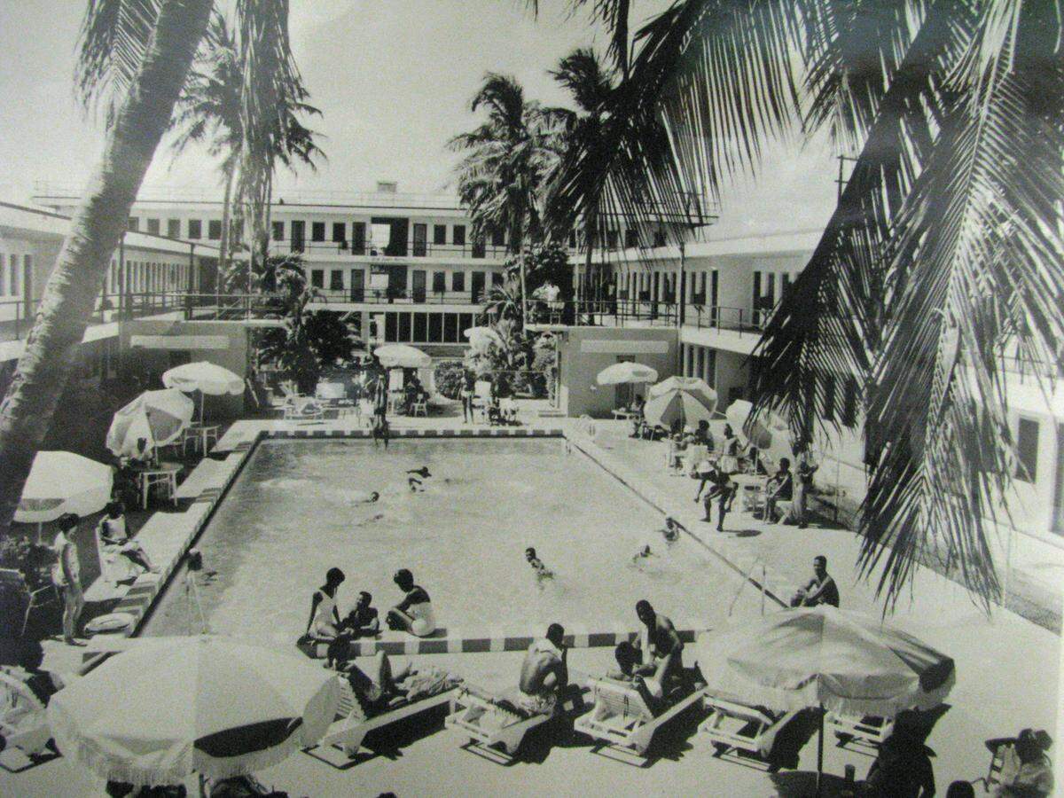 Poolside view at the Sir John Hotel, in Overtown, sometime in the 1960s. CREDIT: Black Archives