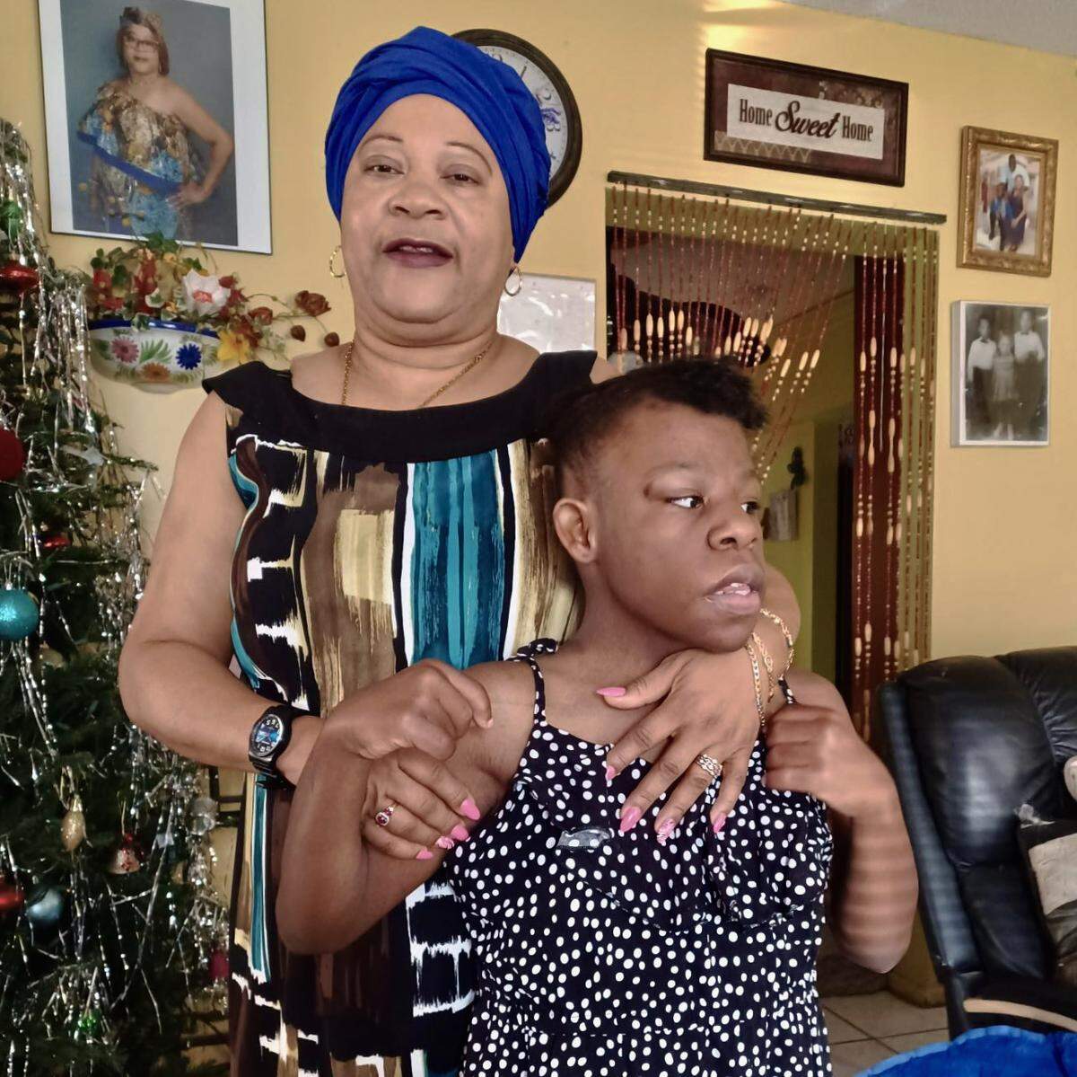 With the help of physical therapy, foster parent Marie Louis has helped Destiny learn how to walk on her own. She has slowly incorporated different habits into the girl’s routine that have helped her learn how to sit, drink, and eat.