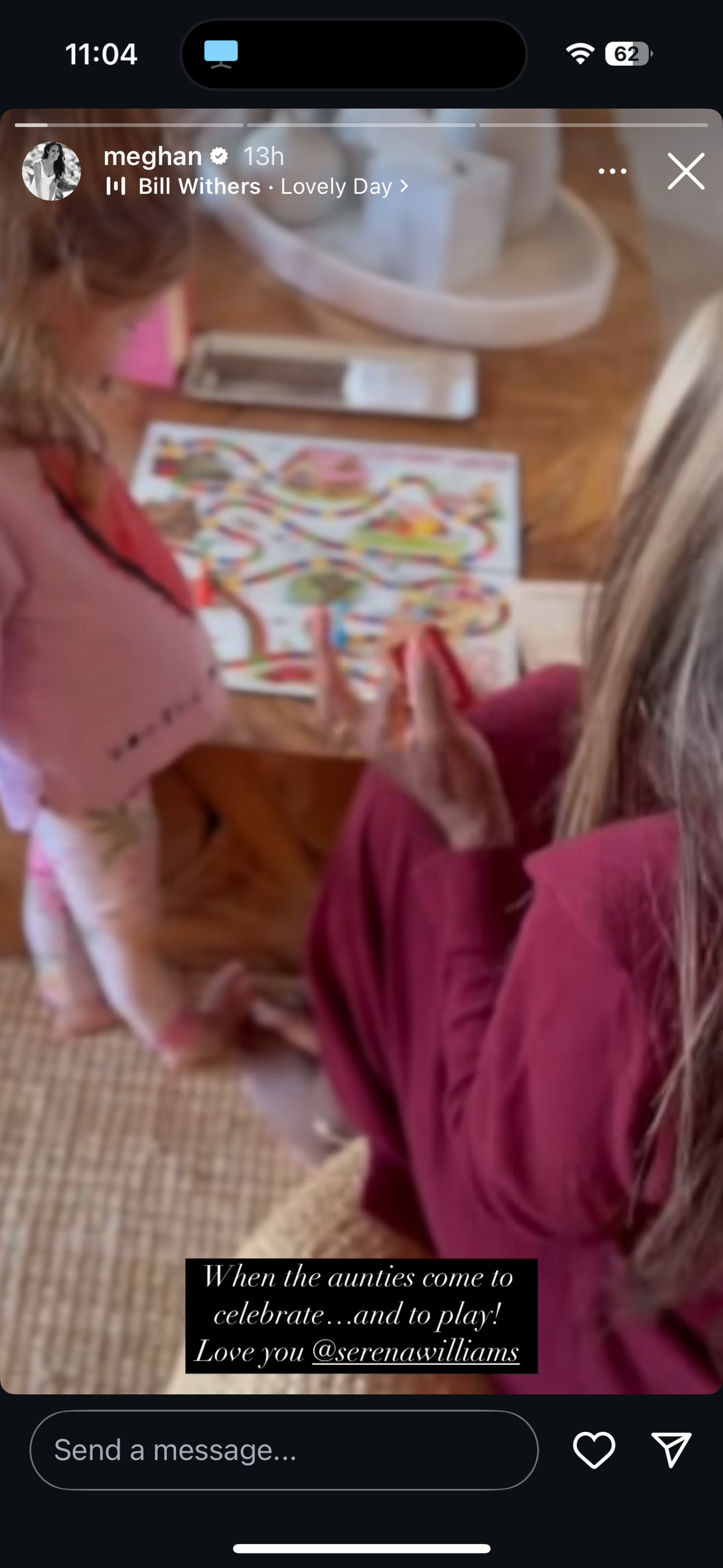 Meghan Markle shares video of daughter Lilibet and Serena Williams playing together.