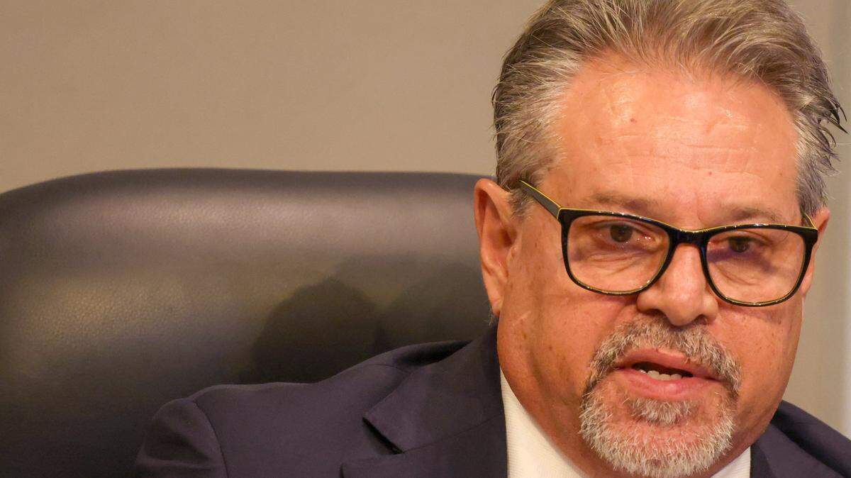 Miami Commissioner Miguel Angel Gabela gives his remarks during Thursdays city of Miami commission meeting, where public comments were heard on the controversial lifetime pension plan co-sponsored by Gabela and chairwoman Christine King.