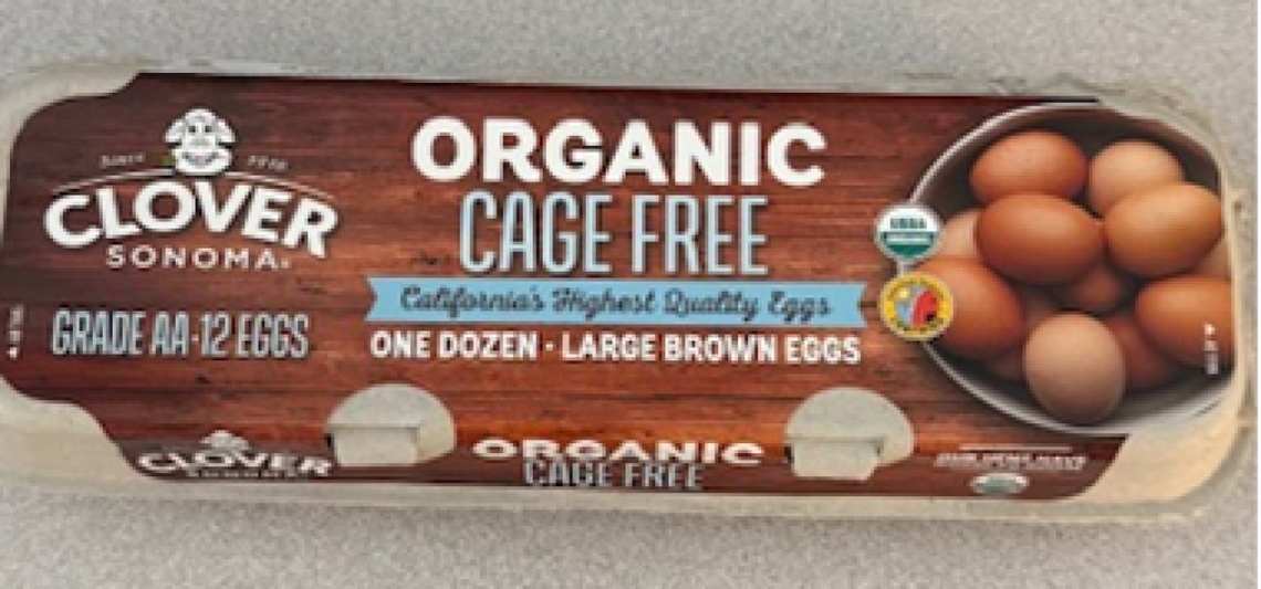 Clover Organic Cafe Free Large Brown Eggs.