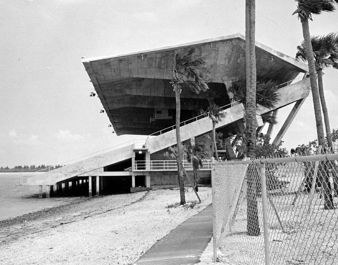 A side view of Miami Marine Stadium in 1965.
