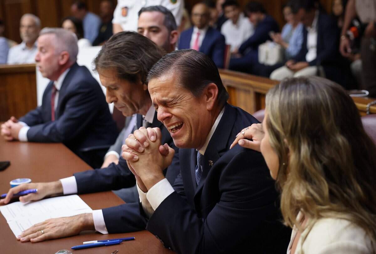 George Pino reacts after the jury's verdict is read in court on Monday, June 22, 2026. Pino was facing manslaughter and vessel homicide charges.