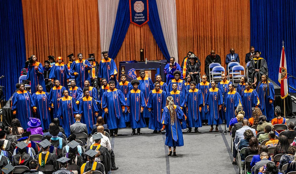 FMU Ambassador Chorale performed during the Investiture Ceremony for Dr. Jaffus Hardrick, Ed.D., as the 14th president of Florida Memorial University, celebrated at the University in Miami Gardens, on Friday March 17, 2023.